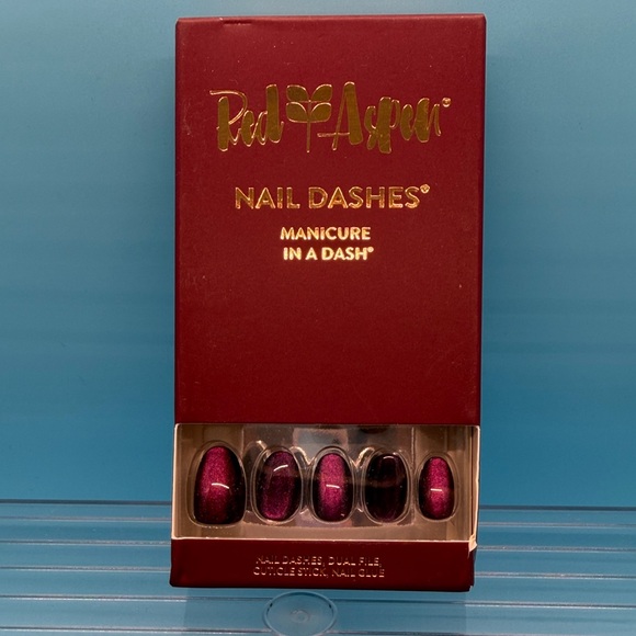 Red Aspen Other - Red Aspen Nail Dashes - Burgundy Press-On Nails